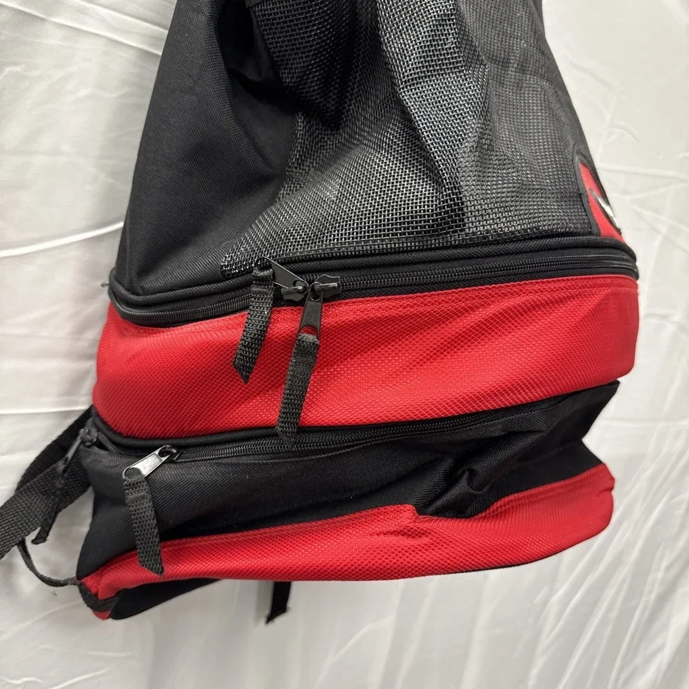 ICECAP‎ Black Red Mesh Insulated Cooler Backpack Lunch Bag Travel Beach Camping